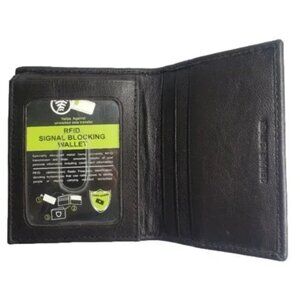 Men's Brown RFID Genuine Leather Sheep Cabretta L-Fold Wallet in Box